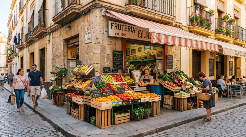 Frutería en mercado municipal