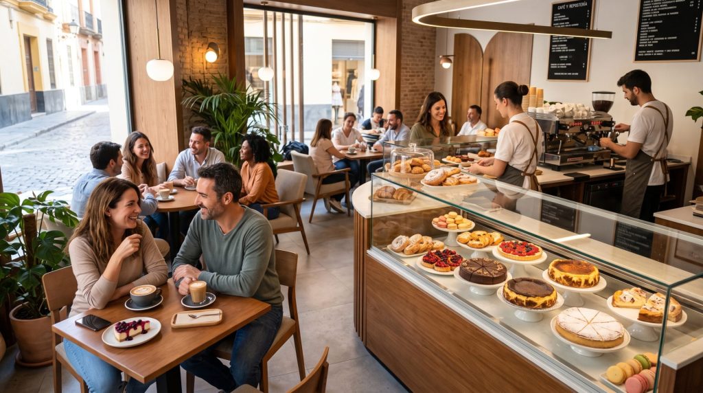 cafeterias con pasteles