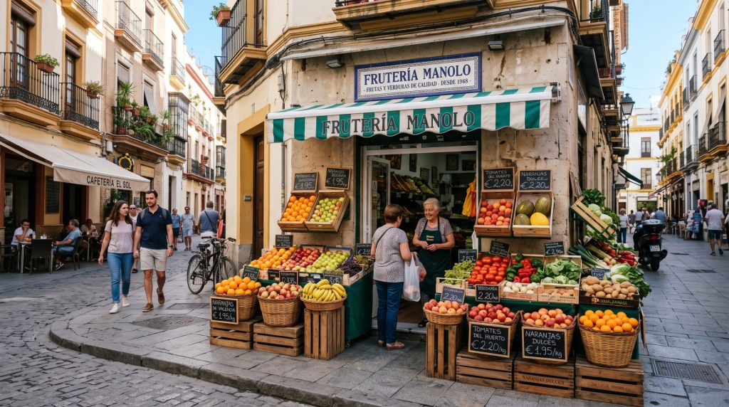 primeros clientes en una fruteria