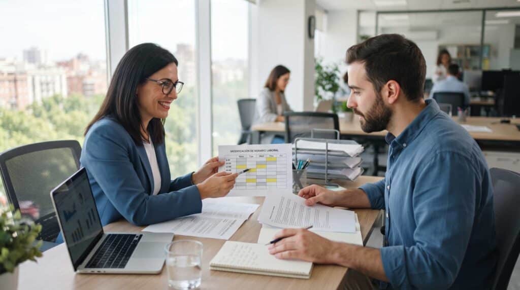empresa cambia horario trabajador