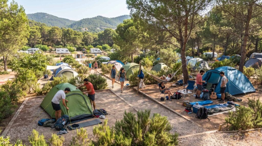 montar un camping